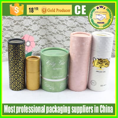 cylinder paper tube cosmetic container round bowder packing